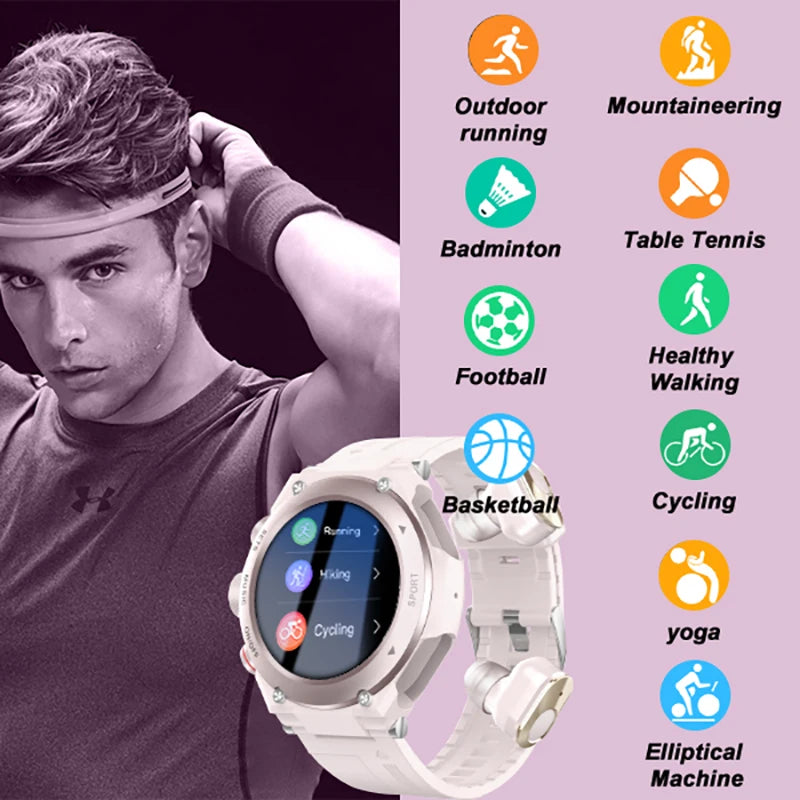 2 in 1 Smart Watch with TWS Wireless Earbuds